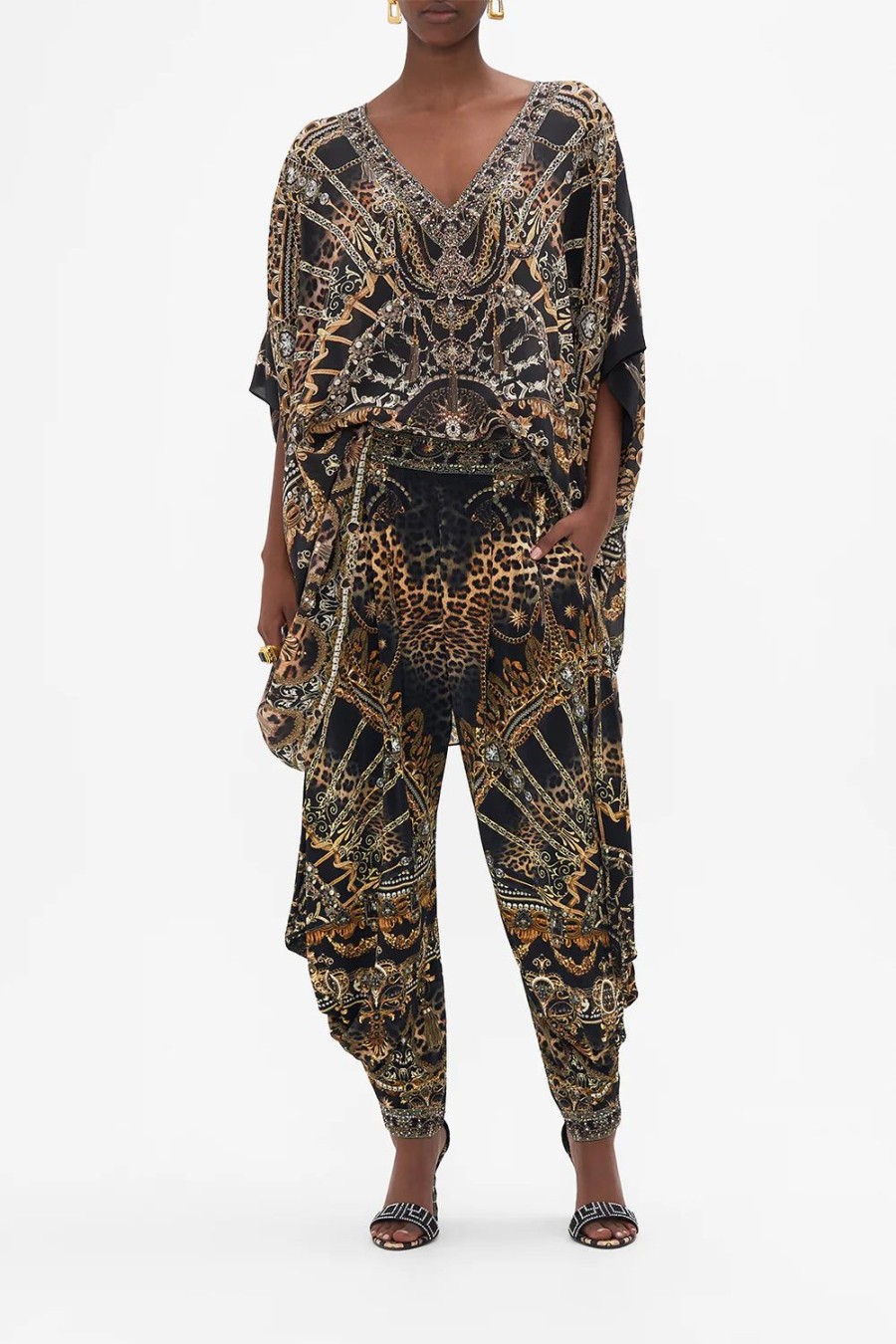Fashion Camilla | Camilla | Masked At Moonlight Rectangular V Neck Kaftan