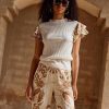 Fashion Once Was | Once Was | Rio Cotton/Linen Ruffle Sleeve Top | Bone