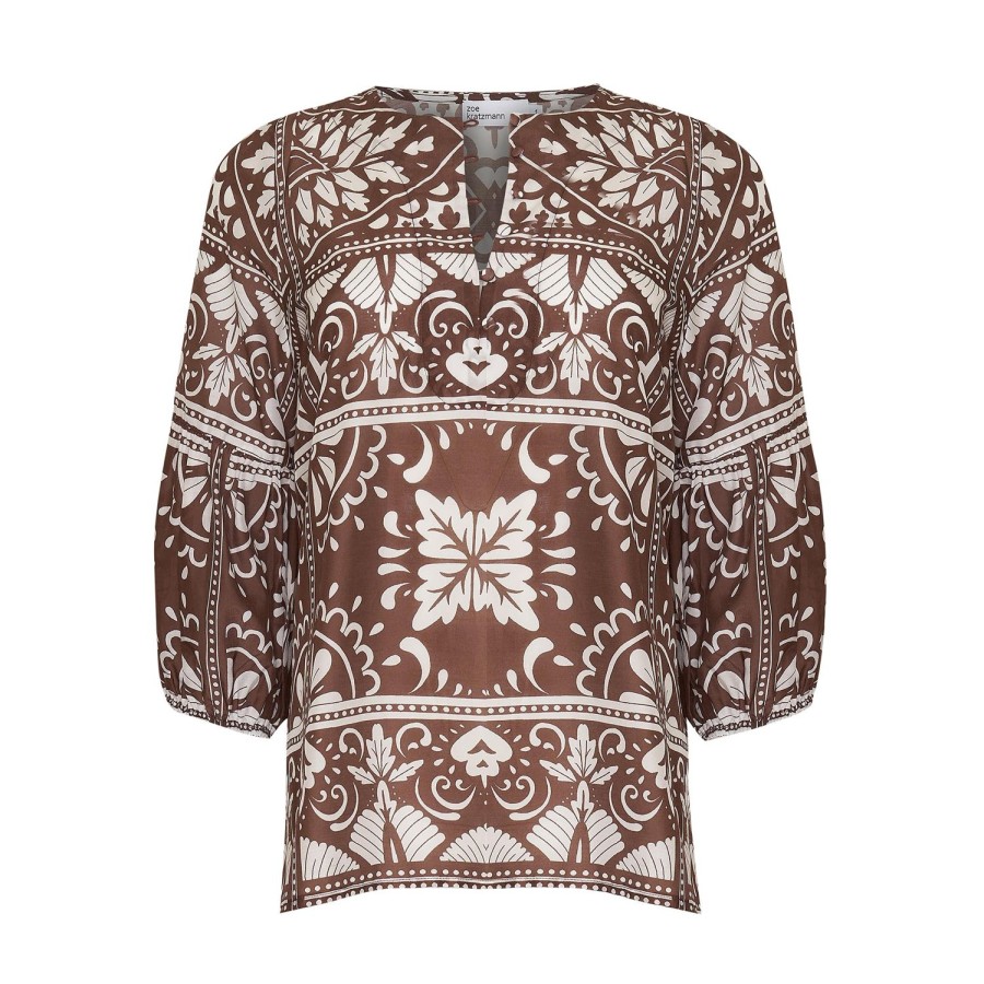 Fashion Zoe Kratzmann | Zoe Kratzmann | Entice Top | Choc Mosaic