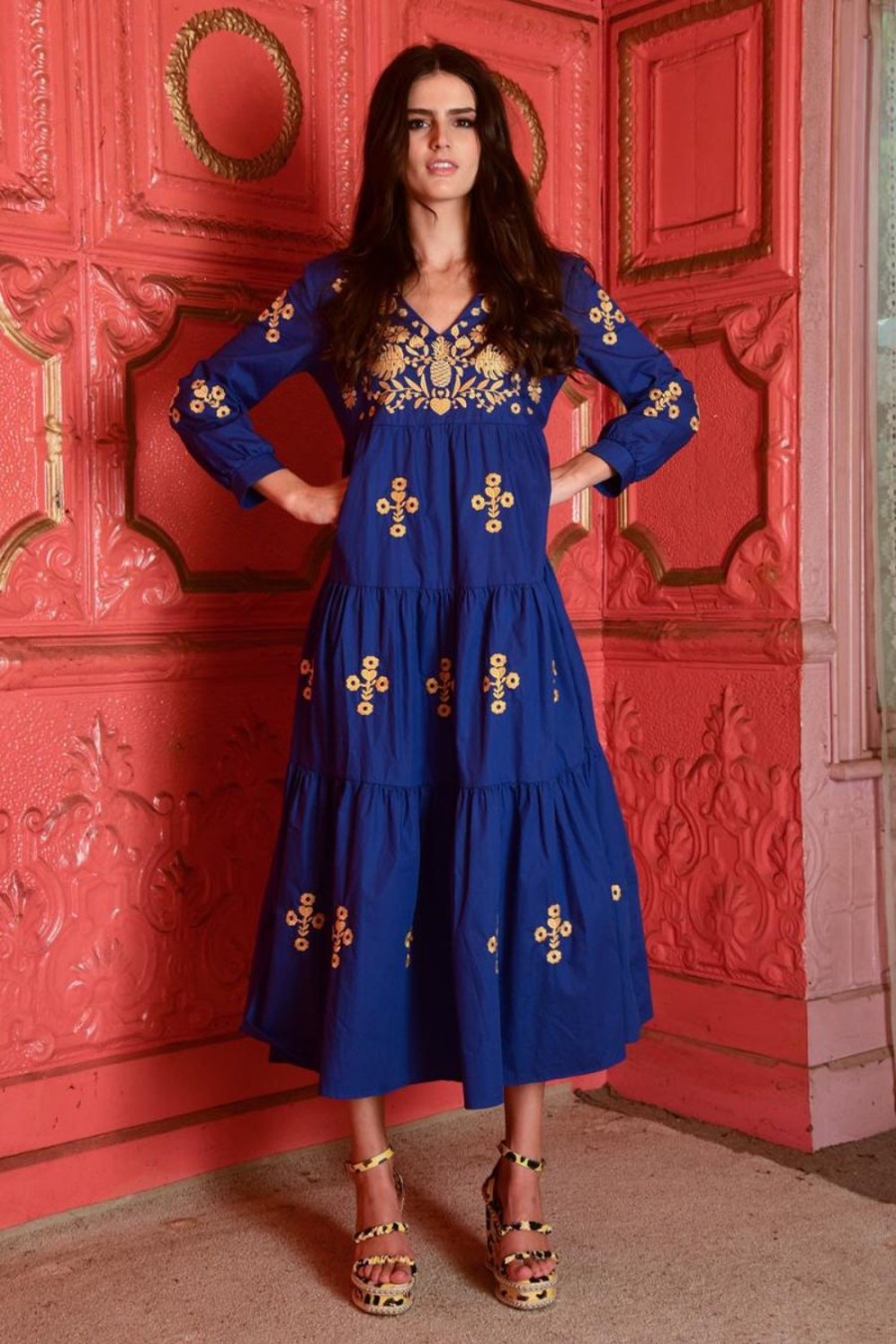 Fashion Coop | Coop | Stitch Hiker Dress In Blue & Yellow