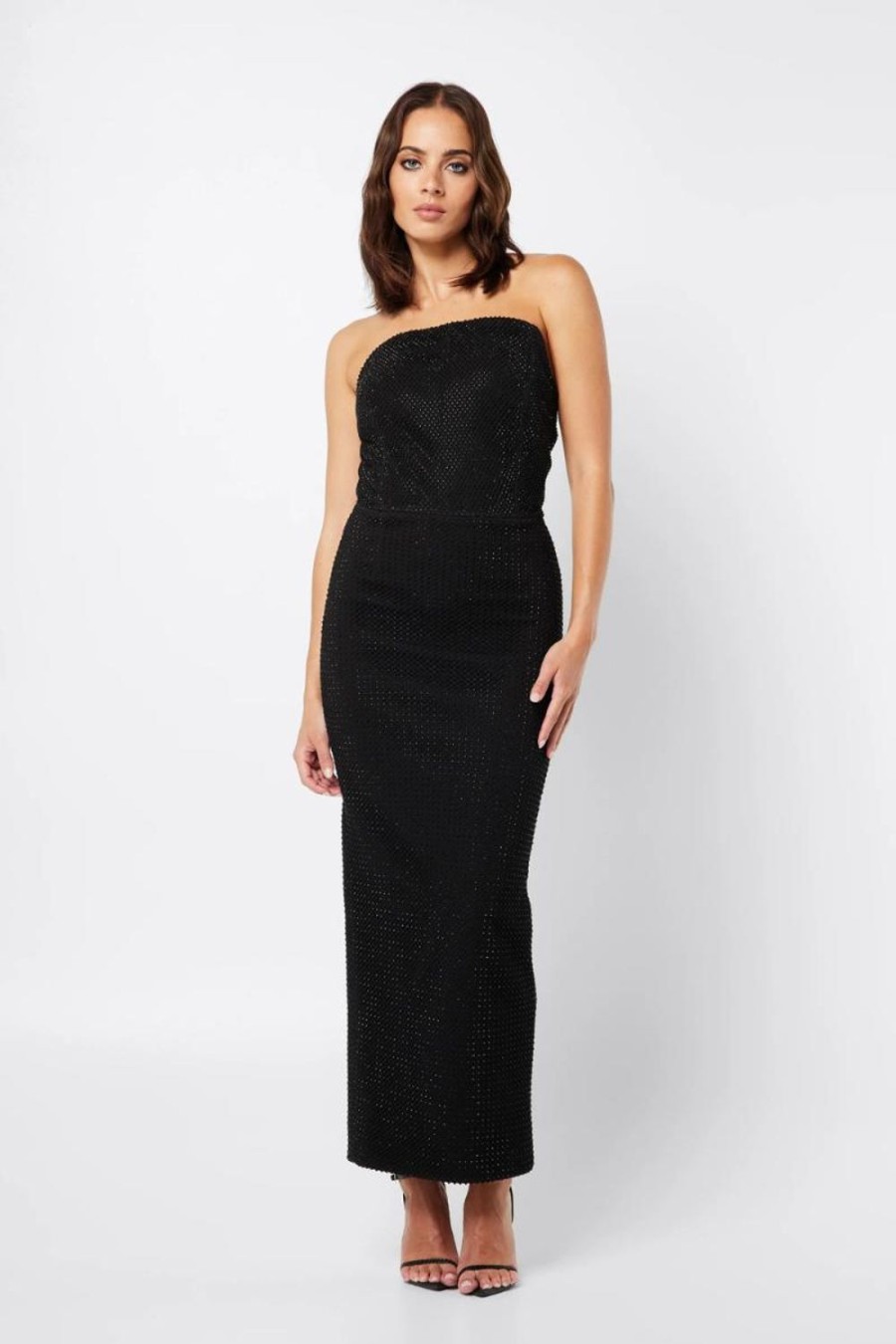 Fashion Mossman | Mossman | Black Silver Lining Midi Dress