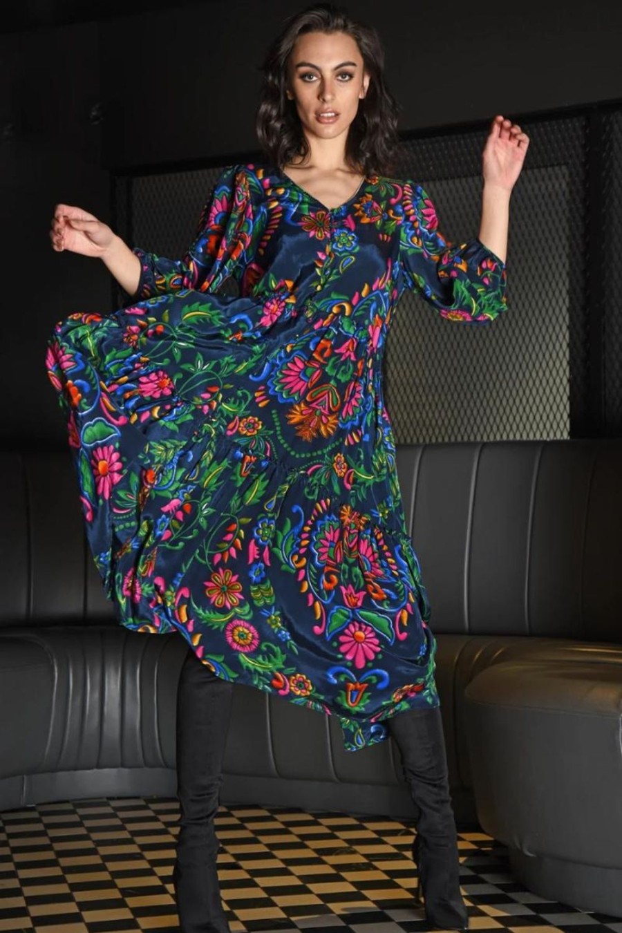 Fashion Cooper | Cooper | Tuck Right In Dress | Navy Multi