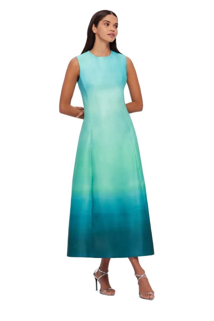 Fashion Leo Lin | Leo Lin | Cleo Sleeveless Midi Dress Ombre Aqua