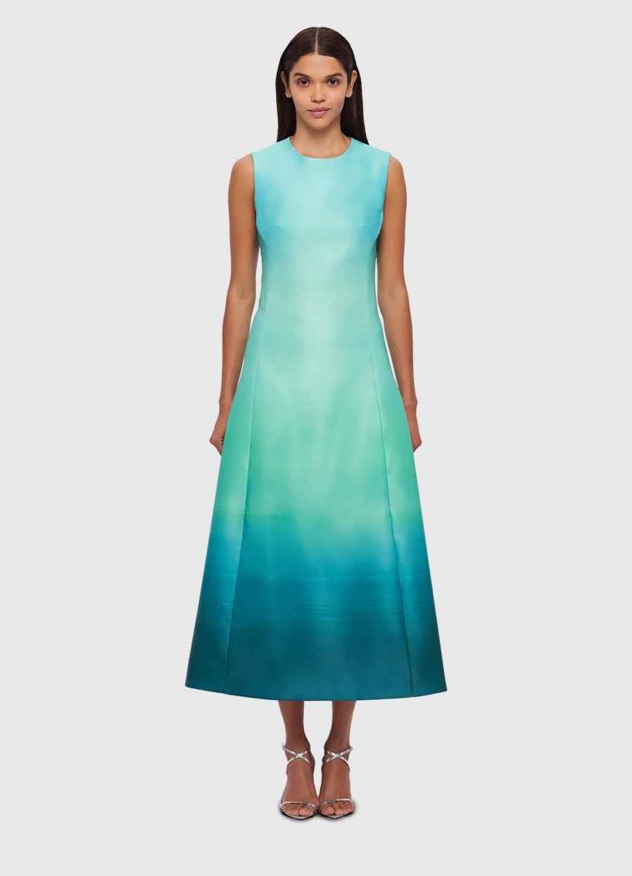 Fashion Leo Lin | Leo Lin | Cleo Sleeveless Midi Dress Ombre Aqua